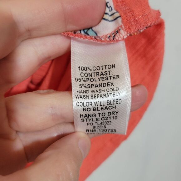 Umgee Coral Scarf Mixed Media Patchwork Raglan Sleeve Top - Picture 6 of 6